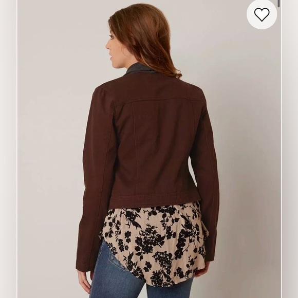 BKE Flyaway Denim Boho Jacket in bitter chocolate size small. - Picture 2 of 9